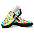 Christmas Emoji Pattern Print Black Slip On Sneakers
