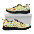 Christmas Emoji Pattern Print Black Running Shoes
