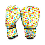 Christmas Emoji Pattern Print Boxing Gloves