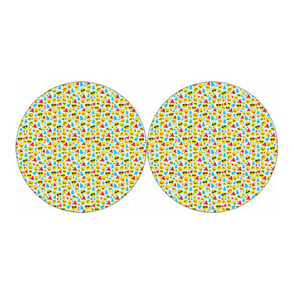 Christmas Emoji Pattern Print Car Coasters