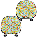 Christmas Emoji Pattern Print Car Headrest Covers