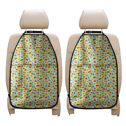 Christmas Emoji Pattern Print Car Seat Organizers