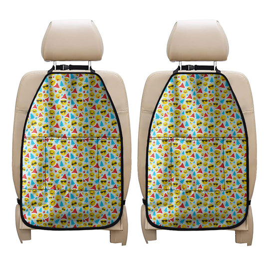 Christmas Emoji Pattern Print Car Seat Organizers