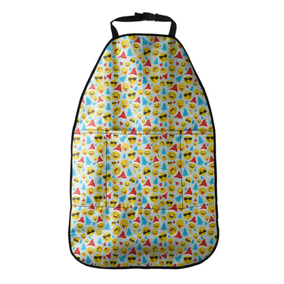 Christmas Emoji Pattern Print Car Seat Organizers