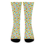 Christmas Emoji Pattern Print Crew Socks