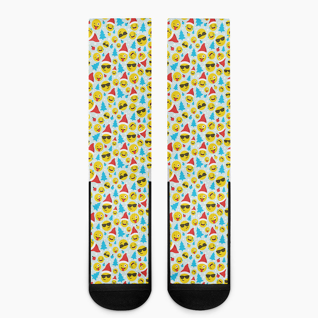 Christmas Emoji Pattern Print Crew Socks