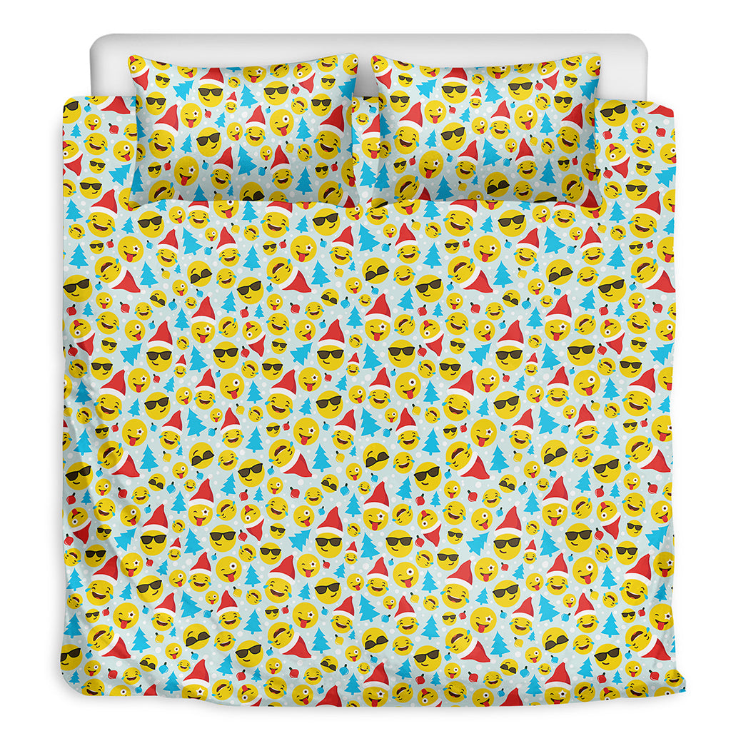 Christmas Emoji Pattern Print Duvet Cover Bedding Set