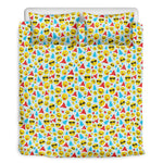 Christmas Emoji Pattern Print Duvet Cover Bedding Set