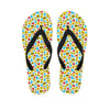 Christmas Emoji Pattern Print Flip Flops