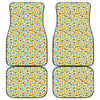 Christmas Emoji Pattern Print Front and Back Car Floor Mats