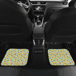 Christmas Emoji Pattern Print Front and Back Car Floor Mats