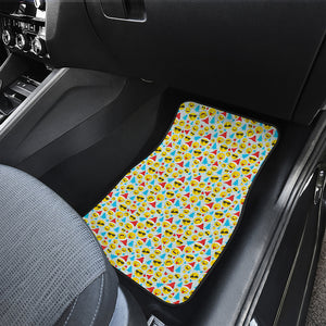 Christmas Emoji Pattern Print Front and Back Car Floor Mats