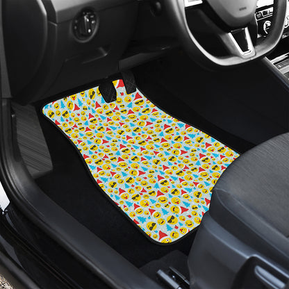 Christmas Emoji Pattern Print Front Car Floor Mats