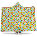 Christmas Emoji Pattern Print Hooded Blanket