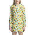 Christmas Emoji Pattern Print Pullover Hoodie Dress