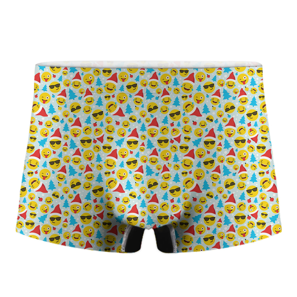 Christmas Emoji Pattern Print Men's Boxer Briefs