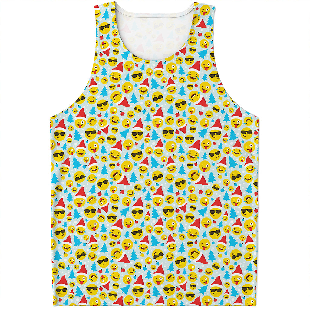 Christmas Emoji Pattern Print Men's Tank Top