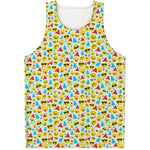 Christmas Emoji Pattern Print Men's Tank Top