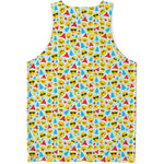 Christmas Emoji Pattern Print Men's Tank Top