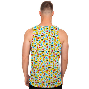 Christmas Emoji Pattern Print Men's Tank Top