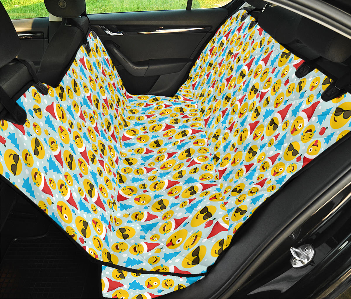 Christmas Emoji Pattern Print Pet Car Back Seat Cover