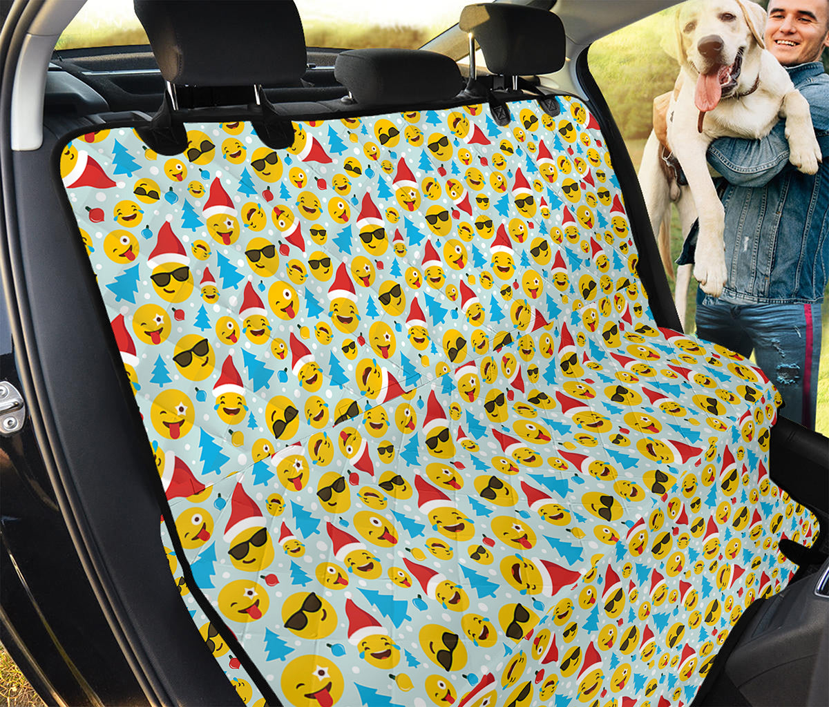 Christmas Emoji Pattern Print Pet Car Back Seat Cover