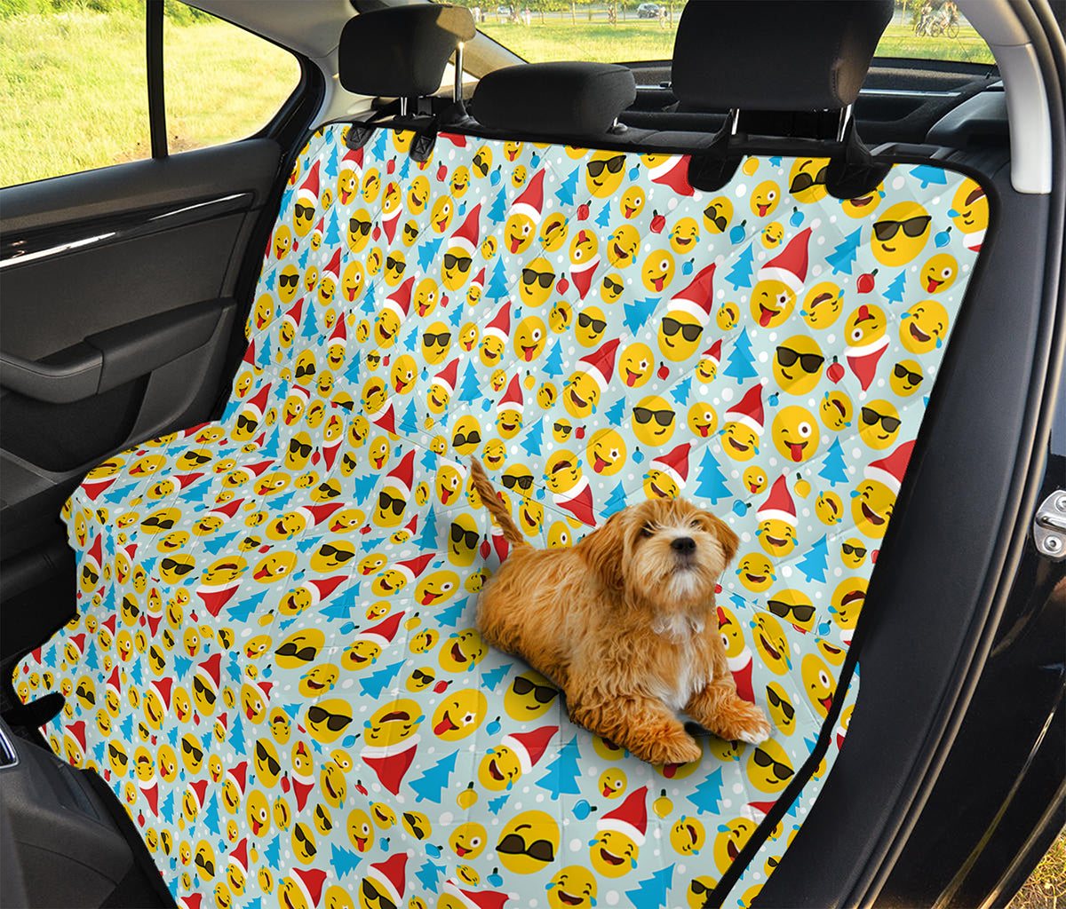 Christmas Emoji Pattern Print Pet Car Back Seat Cover