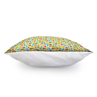 Christmas Emoji Pattern Print Pillow Cover