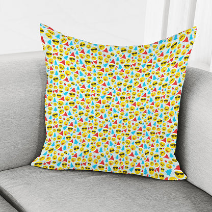 Christmas Emoji Pattern Print Pillow Cover