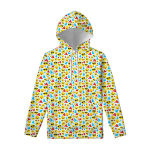 Christmas Emoji Pattern Print Pullover Hoodie