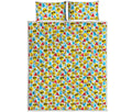 Christmas Emoji Pattern Print Quilt Bed Set