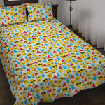 Christmas Emoji Pattern Print Quilt Bed Set