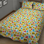 Christmas Emoji Pattern Print Quilt Bed Set