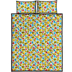 Christmas Emoji Pattern Print Quilt Bed Set