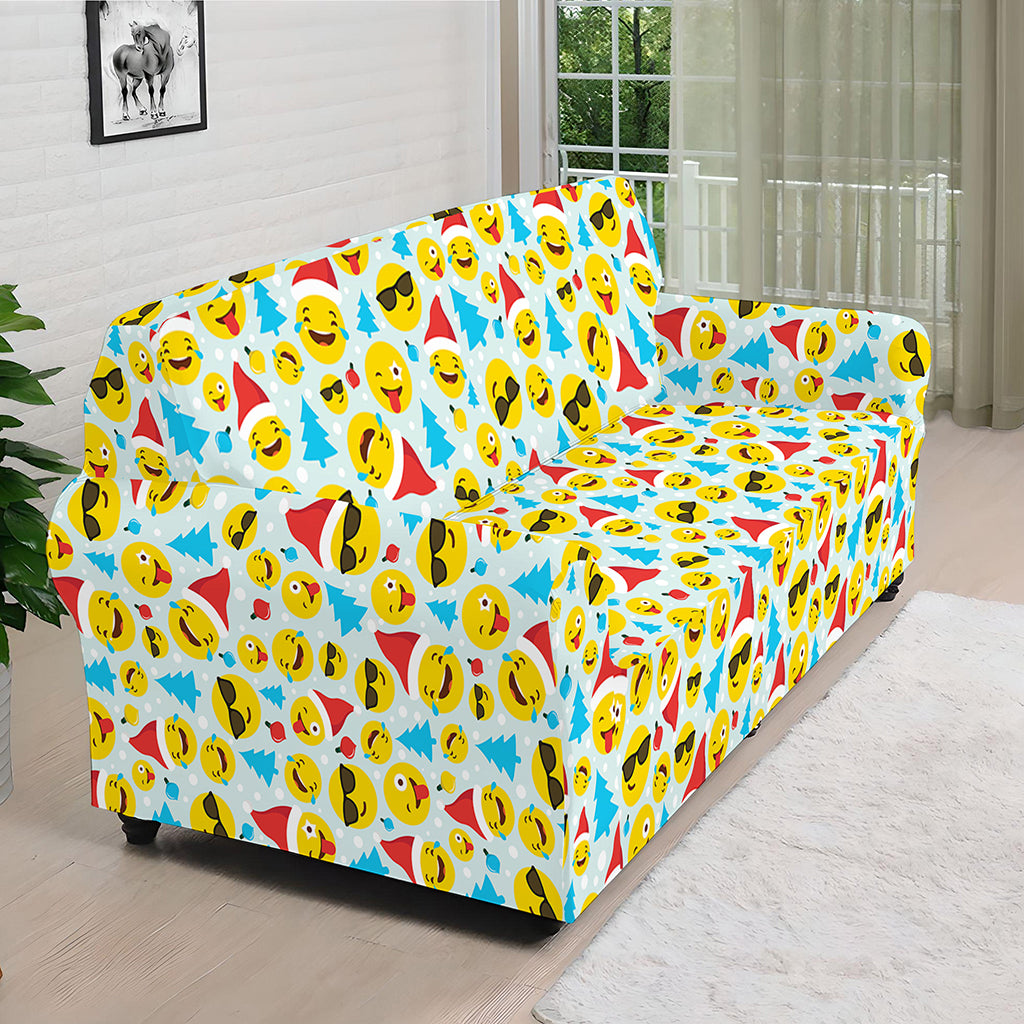 Christmas Emoji Pattern Print Sofa Cover