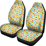 Christmas Emoji Pattern Print Universal Fit Car Seat Covers