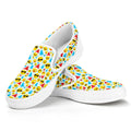 Christmas Emoji Pattern Print White Slip On Sneakers