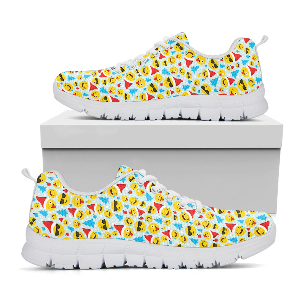 Christmas Emoji Pattern Print White Sneakers