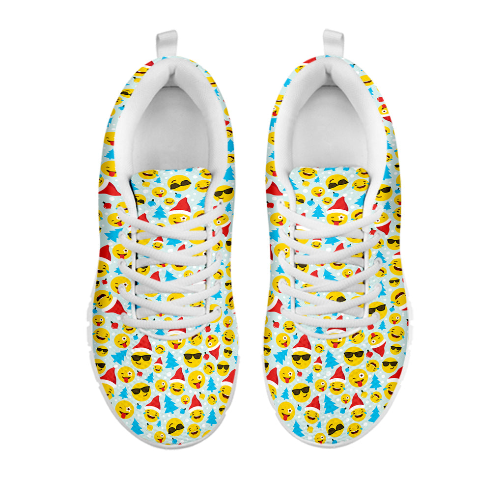 Christmas Emoji Pattern Print White Sneakers