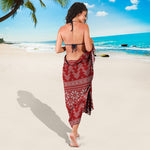 Christmas Festive Knitted Pattern Print Beach Sarong Wrap