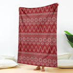 Christmas Festive Knitted Pattern Print Blanket