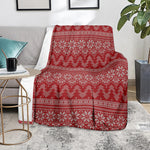 Christmas Festive Knitted Pattern Print Blanket