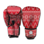 Christmas Festive Knitted Pattern Print Boxing Gloves