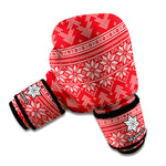 Christmas Festive Knitted Pattern Print Boxing Gloves