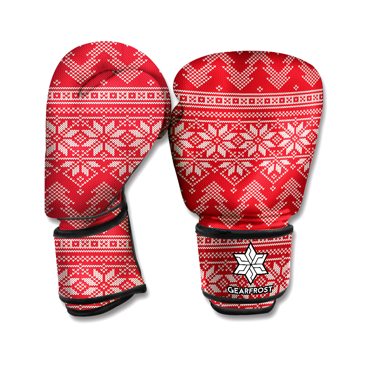 Christmas Festive Knitted Pattern Print Boxing Gloves