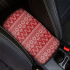 Christmas Festive Knitted Pattern Print Car Center Console Cover