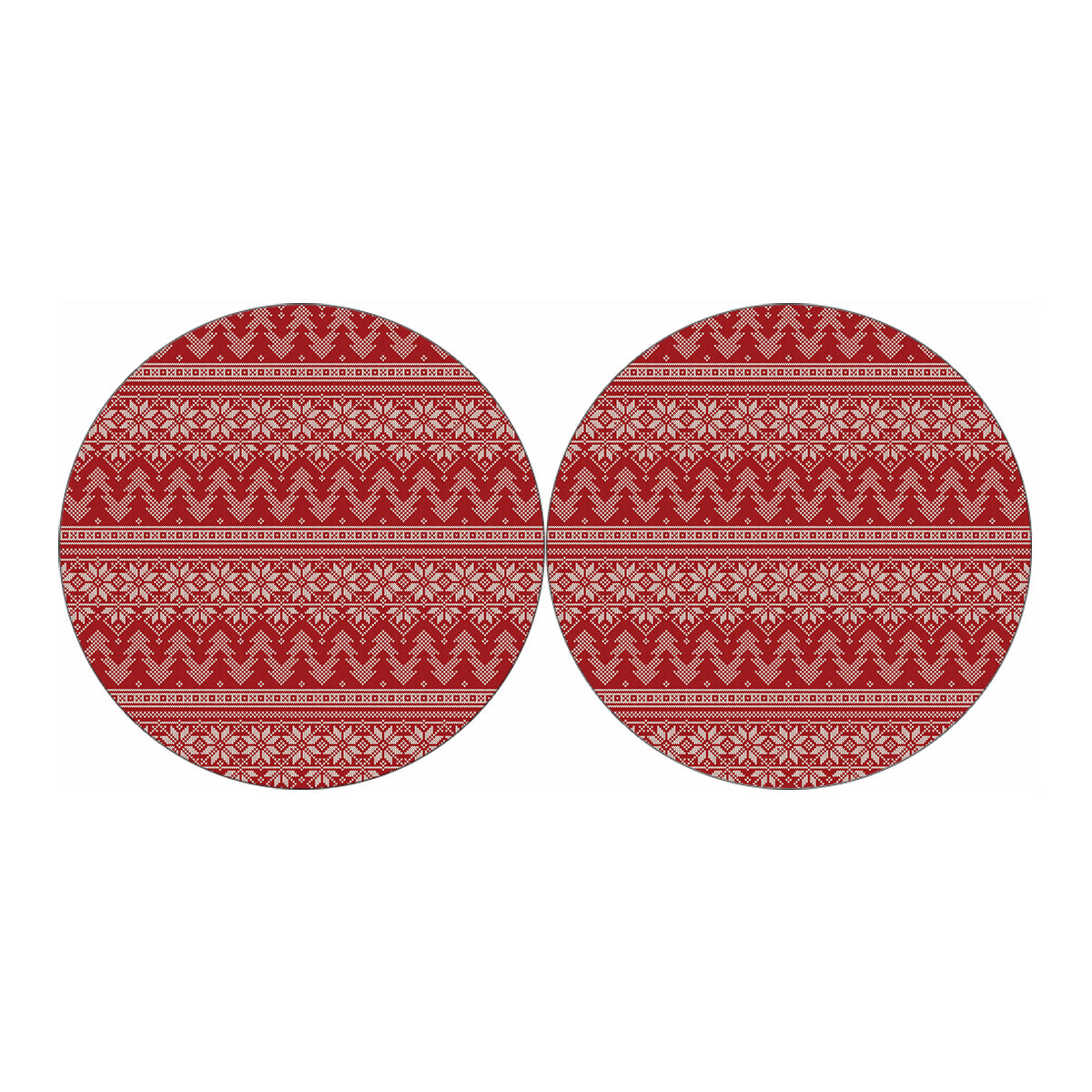Christmas Festive Knitted Pattern Print Car Coasters