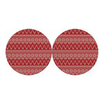 Christmas Festive Knitted Pattern Print Car Coasters