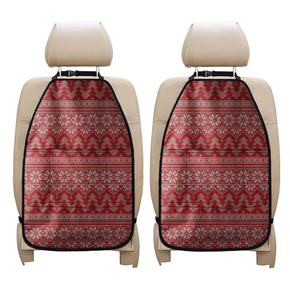 Christmas Festive Knitted Pattern Print Car Seat Organizers