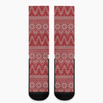 Christmas Festive Knitted Pattern Print Crew Socks